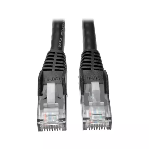 Photos - Cable (video, audio, USB) TrippLite Tripp Lite N201-005-BK Cat6 Gigabit Snagless Molded (UTP) Ethernet Cable  PoE Black 5 ft. (1.52 m) (RJ45 M/M)