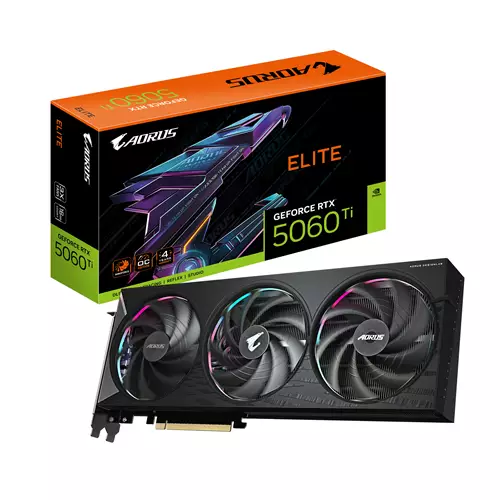 GIGABYTE AORUS GeForce RTX 5060 Ti ELITE 16G Graphics Card - 16GB GDDR7 128bit PCI-E 5.0 2722MHz Core Clock 3 x DisplayPort 1 x HDMI GV-N506TAORUS E-16GD