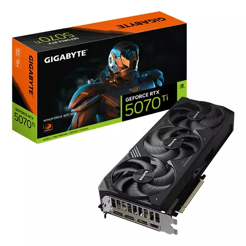 GIGABYTE GeForce RTX 5070 Ti WINDFORCE SFF 16G Graphics Card - 16GB GDDR7 256bit PCI-E 5.0 2452 MHz Core Clock 3 x DP 2.1b 1 x HDMI 2.1b NVIDIA DLSS 4 GV-N507TWF3-16GD