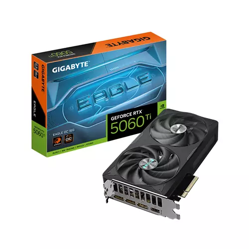 GIGABYTE GeForce RTX 5060 Ti EAGLE OC 16G Graphics Card - 16GB GDDR7 128bit PCI-E 5.0 2617MHz Core Clock 3 x DisplayPort 1 x HDMI GV-N506TEAGLE OC-16GD