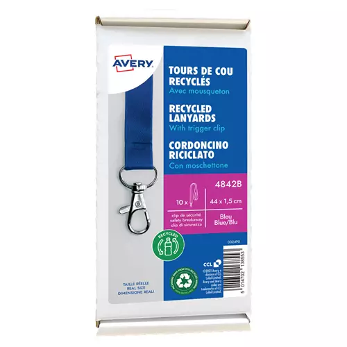 Avery 4842B identity badge/badge holder Metal Polyethylene terephthalate (PET) 10 pc(s)