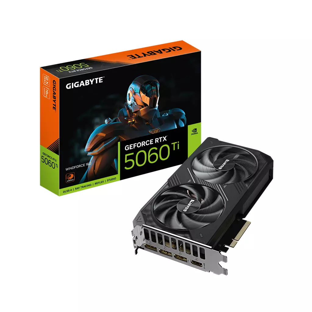 Gigabyte Geforce Rtx 5060 Ti 16GB Windforce Graphics Card-image