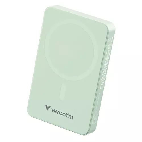 Verbatim Charge 'n' Go Essentials Magnetic Wireless Power Bank 10000 mAh Green