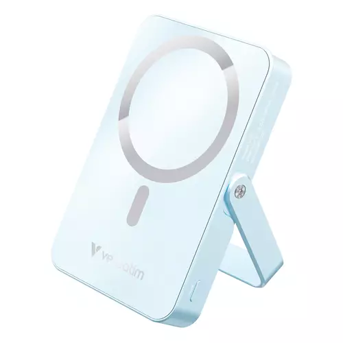 Verbatim Charge 'n' Go Magnetic Wireless Power Bank with stand - 10000 mAh Blue