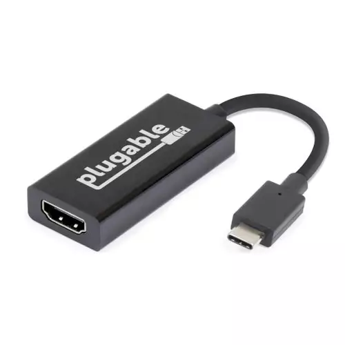Plugable Technologies USB C to HDMI 2.0 Adapter Compatible with 2018 iPad Pro 2018 MacBook Air 2018 MacBook Pro Dell XPS 13 & 15 Thunderbolt 3 Ports & More (Supports Resolutions up to 4K@60Hz) - Driverless