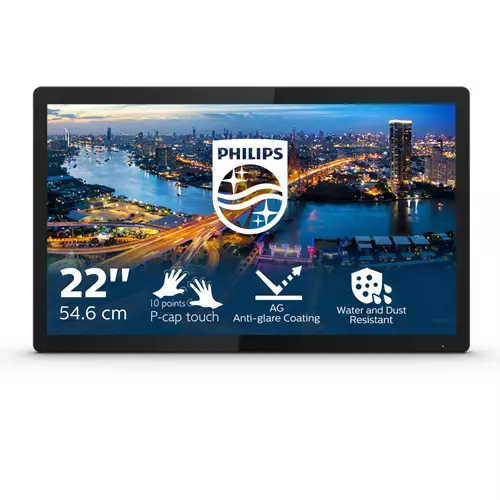 Philips 222B1TFL computer monitor 54.6 cm (21.5") 1920 x 1080 pixels Full HD LED Touchscreen Black