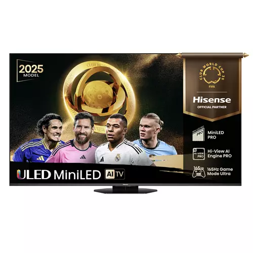 Hisense 55" U8QTUK MiniLED 165Hz Smart AI TV with Freely
