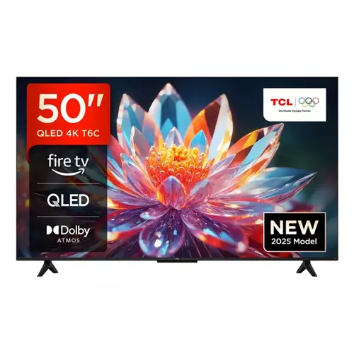 TCL T6C -UK 50 inch QLED 4K HDR 10+ Dolby Vision & Atmos Smart Fire TV