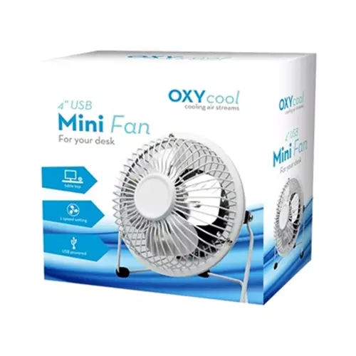 4quot; USB Mini Desk Fan Portable Single-Speed Adjustable Tilt Compact Tabletop Fan for Office Home amp; Laptop Use (White)