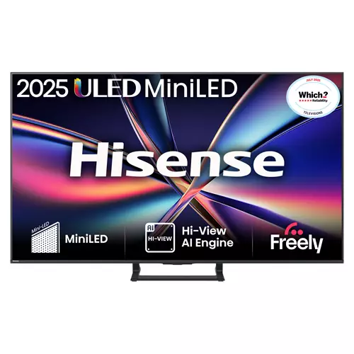 Hisense 55" E8QTUK MiniLED 144Hz Smart AI TV with Freely