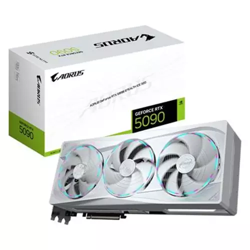 GIGABYTE AORUS GeForce RTX 5090 STEALTH ICE 32G Graphics Card - 32GB GDDR7 512bit PCI-E 5.0 2655MHz Core Clock 3 x DP 2.1a 1 x HDMI 2.1b NVIDIA DLSS 4 GV-N5090AORUSST ICE-32GD
