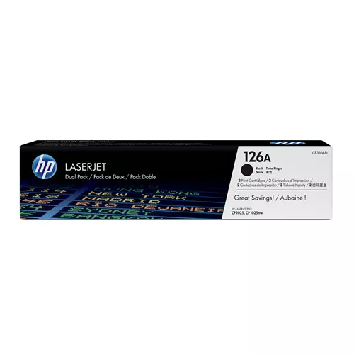 Image of HP HP 126A 2-pack Black Original LaserJet Toner Cartridges CE310AD