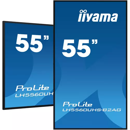 iiyama LH5560UHS-B2AG Signage Display Digital A-board 138.7 cm (54.6") LED Wi-Fi 500 cd/m 4K Ultra HD Black Built-in processor Android 11 24/7