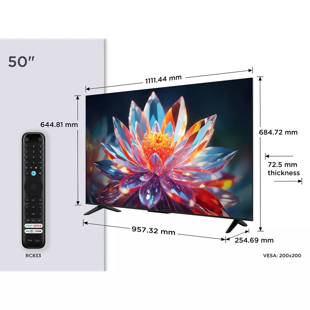TCL T6C -UK 50 inch QLED 4K HDR 10+ Dolby Vision & Atmos Smart Fire TV TCL T6C -UK 50 inch QLED 4K HDR 10+ Dolby Vision & Atmos Smart Fire TV