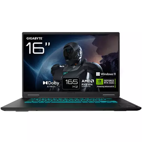 GIGABYTE GAMING A16 Laptop - 16" 165Hz WUXGA Ryzen 7 260 RTX 5060 16GB DDR5 5200MHz 1TB Gen4 SSD Windows 11 Home 2 Year Warranty Dolby Atmos GAMING A16 3THK3UK894SH