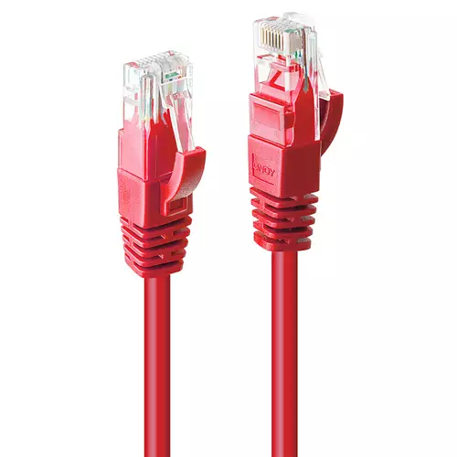 Lindy 5m Cat.6 U/UTP Network Cable Red. Cable length: 5 m Cable standard: Cat6 Cable shielding: U/UTP (UTP) Connector 1: RJ-45 Connector 2: RJ-45 Connector contacts plating: Gold Product colour: Red