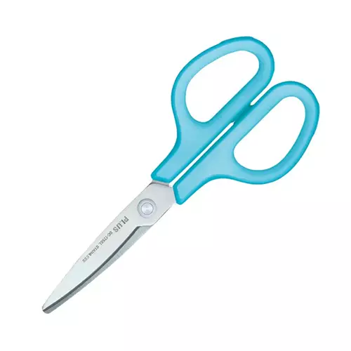 Plus By Pentel Curve Blade Scissors Stainless Steel Left-Handed 175mm Blue 35055