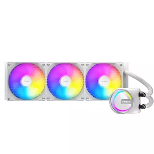 Antec Skeleton 360ARGB Liquid CPU Cooler Universal Socket White 360mm Radiator PWM up tp 2000 RPMCooling Fans Addressable RGB LED Lighting
