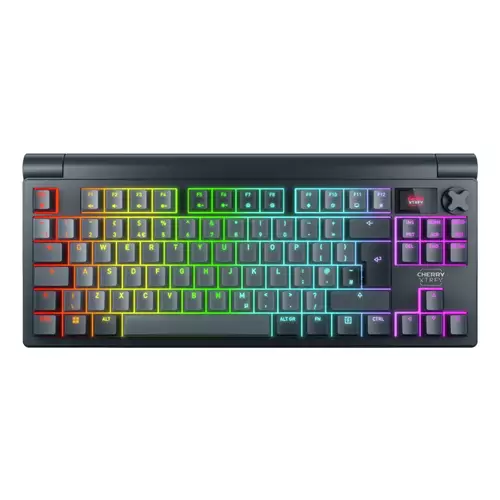 CHERRY XTRFY MX 8.3 TKL Wireless Wired & Wireless USB + RF Wireless + Bluetooth Mechanical QWERTY RGB LED Grey