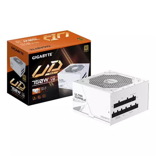 GIGABYTE UD750GM PG5 V2 ICE Power Supply Unit- PCIe Gen 5.1 80 PLUS Gold Fully Modular Design 120mm Fan ATX 3.1 compatible EU Plug