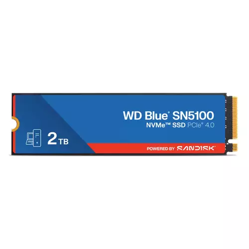 Western Digital 2TB WD Blue SN5100 NVMe SSD. SSD capacity: 2 TB SSD form factor: M.2 Read speed: 7100 MB/s Write speed: 6700 MB/s Component for: PC/Laptop