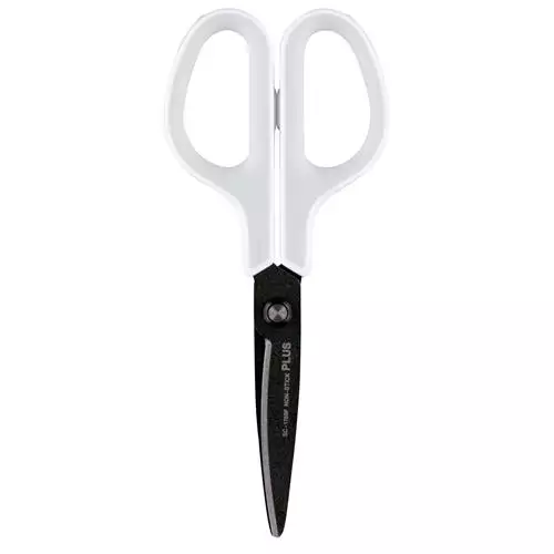 Plus By Pentel Fitcut Curve NonStick Finish Scissors 175mm White/Grey 35056