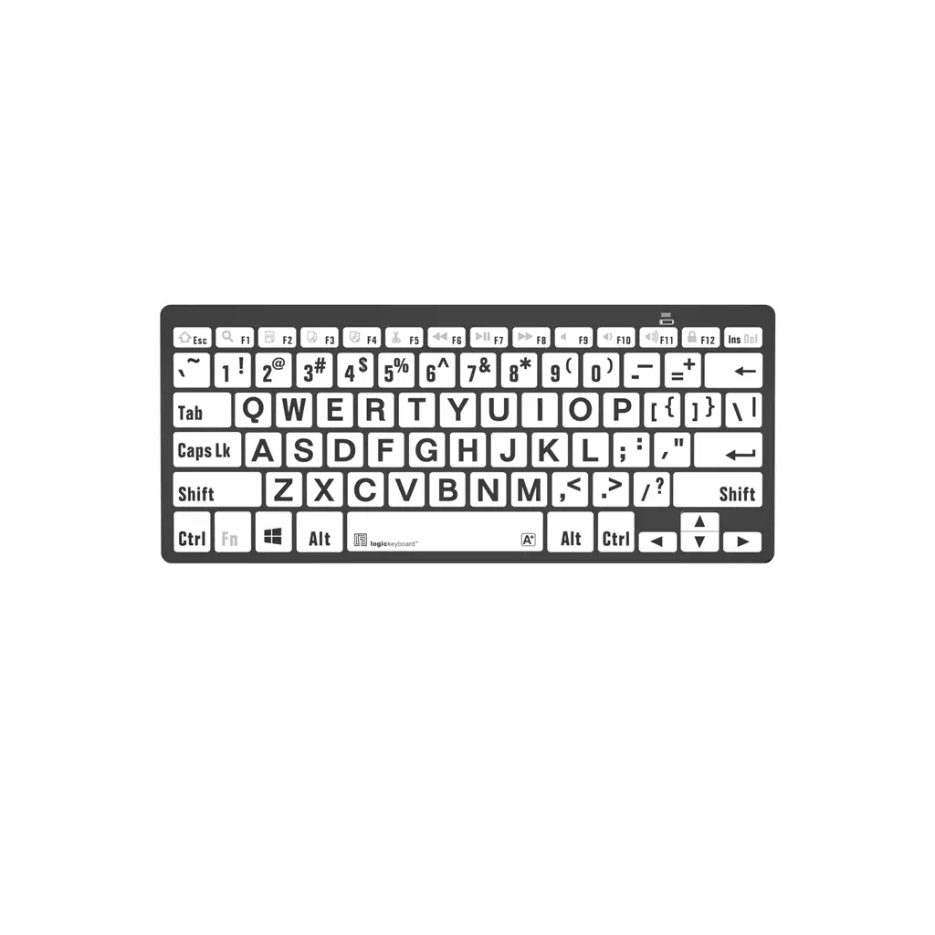 Logickeyboard LKB-LPBW-BTPC-UK Keyboard Home Bluetooth Qwerty English Black White