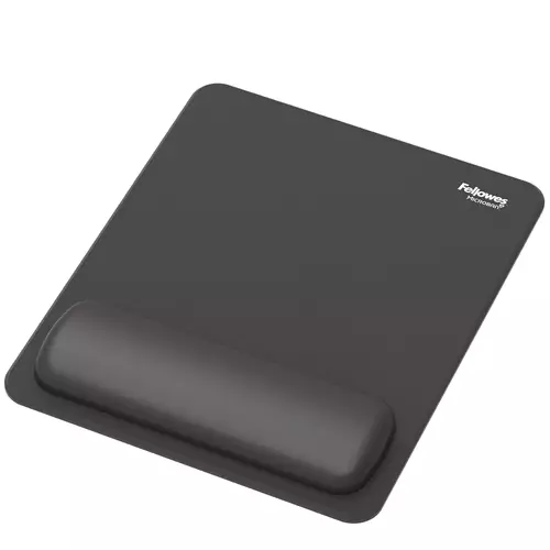 Fellowes Breyta Mouse Mat Wrist Rest Mouse Pad Wrist Support with Antibacterial Protection Ergonomic Mouse Mat Black