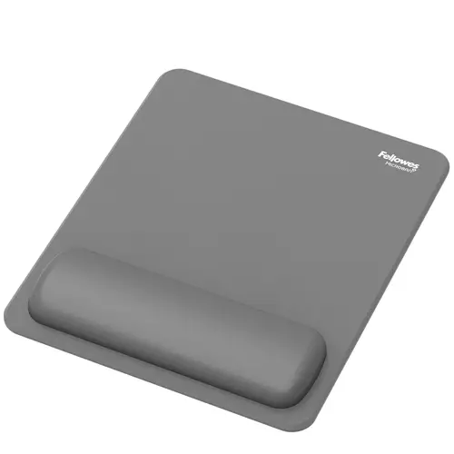 Fellowes Breyta Mouse Mat Wrist Rest Mouse Pad Wrist Support with Antibacterial Protection Ergonomic Mouse Mat Grey