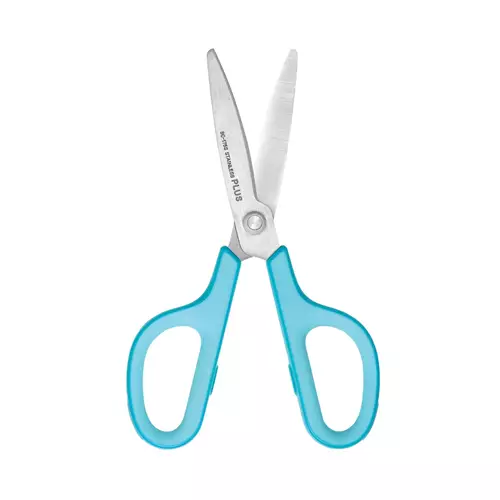 Plus By Pentel Curve Blade Scissors Stainless Steel Right-Handed 175Mm Blue 35052