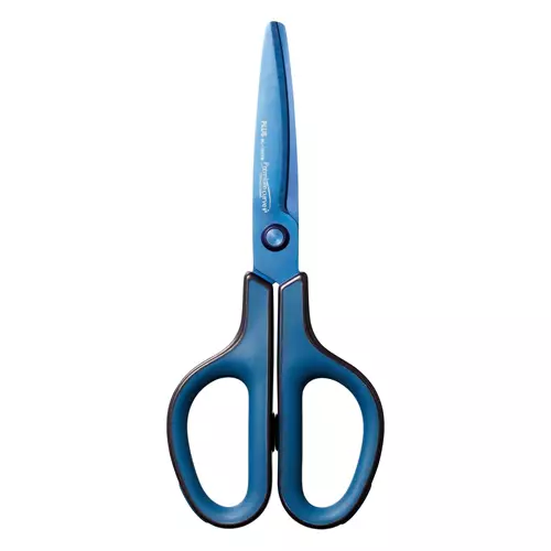 Plus By Pentel Curve Blade Scissors Premium Titanium Coated Non Stick 175Mm Blue 35057