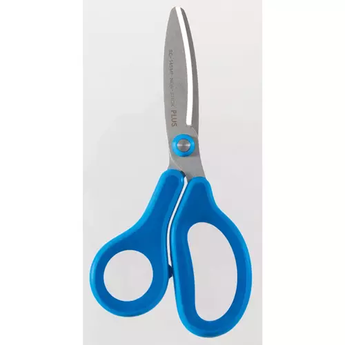 Plus By Pentel Curve Blade Scissors Kids Fluorine Coated Non Stick 145Mm Blue 35063