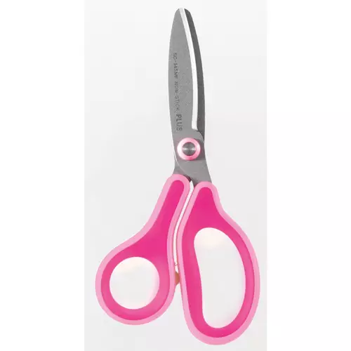 Plus By Pentel Curve Blade Scissors Kids Fluorine Coated Non Stick 145Mm Pink 35064