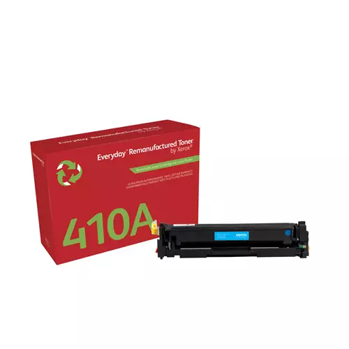 Everyday Cyan compatible with HP 410A (CF411A) Standard capacity. Colour toner page yield: 2300 pages Black toner page yield: 2300 pages Printing colours: Cyan Quantity per pack: 1 pc(s)