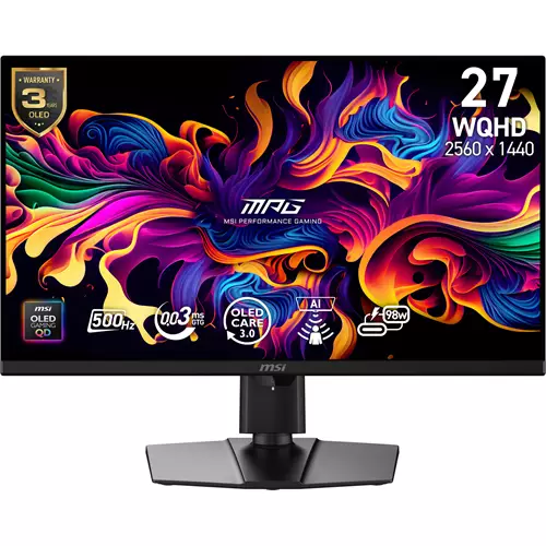 MSI MPG 271QR QD-OLED X50 computer monitor 67.3 cm (26.5") 2560 x 1440 pixels Wide Quad HD Black