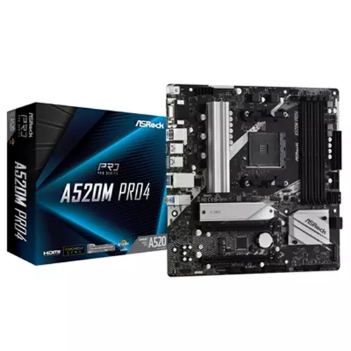 Asrock A520M PRO4 AMD Socket AM4 AMD Ryzen 3000 Series DDR4-SDRAM 64 GB DIMM