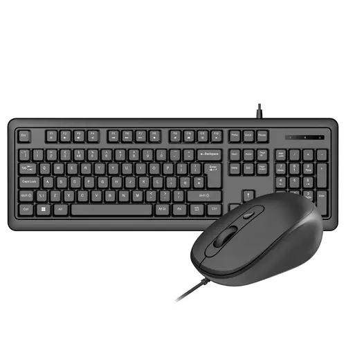 VIDA CORPORATE 2IN1 USB KBOARD MOUSE Wired USB Membrane QWERTY Black Mouse included