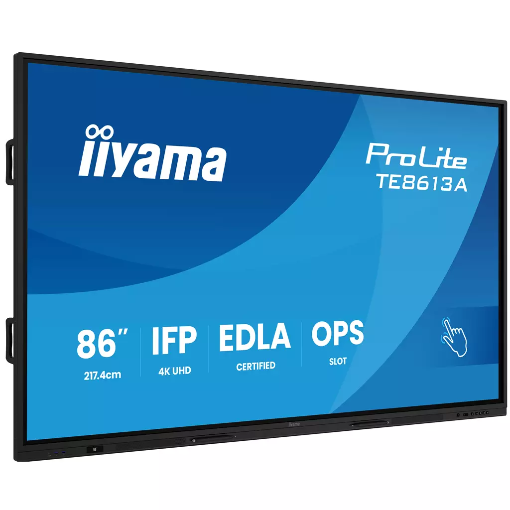 Iiyama TE8613A-B2AG Signage Display Interactive Flat Panel 2.17 M (85.6") Wi-Fi 500 Cd/M 4K Ultra Hd Black Touchscreen Built-In Processor Android 24/7
