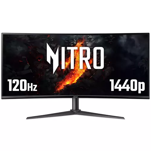Acer NITRO XZ0 Nitro XZ340CURJ0 34" Curved WQHD 21:9 120Hz 1ms ZeroFrame FreeSync Premium Gaming Monitor 86.4 cm (34") 3440 x 1440 pixels Wide Quad HD LCD 1 ms Black