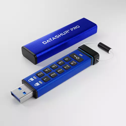 iStorage datAshur PRO 64 GB | Secure Flash Drive | FIPS 140-2 Level 3 Certified| NLNCSA DEP-V Certified | NATO Restricted Certified |AES-XTS 256-bit Hardware Encryption | PIN protected | Dust/Water Resistant 64 GB USB Type-A 3.2 Gen 1 (3.1 Gen 1)
