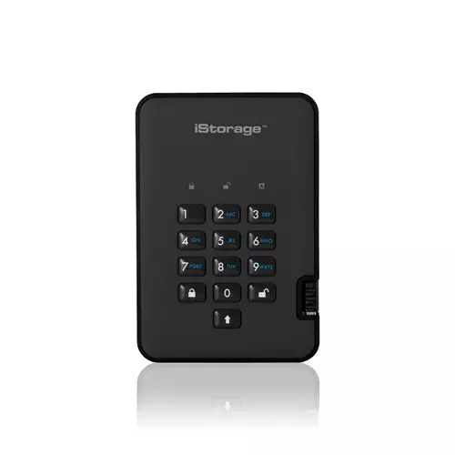 iStorage diskAshur HDD 1TB Black | Secure Portable Hard Drive |AES-XTS 256-bit Hardware Encryption | PIN protected | OS & Platform Independent | TAA Compliant|Brute force hack defence | Dust/Water Resistant 1 TB 3.2 Gen 1 (3.1 Gen 1) 5400 RPM Bl