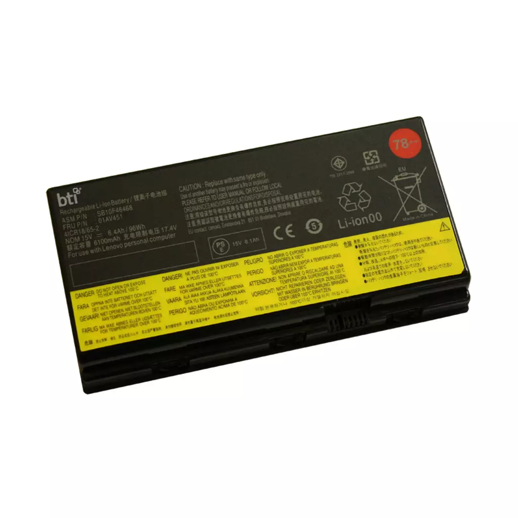Bti SB10F46468 Compatible 96Wh 8-Cell Battery For Thinkpad P70