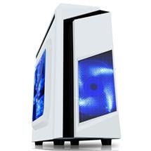 Spire F3 Micro ATX Gaming Case w/ Windows, No PSU, Blue LED Fan, White