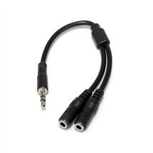 StarTech.com Slim Stereo Splitter Cable  3.5mm Male to 2x 3.5mm