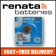 1 x Renata 315 Watch Battery 1.55v SR716SW  Official Renata Watch