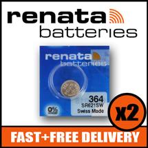 2 x Renata 364 Watch Battery 1.55v SR621SW  Official Renata Watch