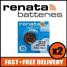 2 x Renata 373 Watch Battery 1.55v SR916W  Official Renata Watch