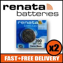 2 x Renata 390 Watch Battery 1.55v SR1130S  Official Renata Watch