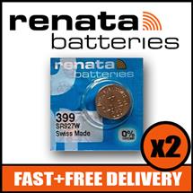 2 x Renata 399 Watch Battery 1.55v SR927W  Official Renata Watch