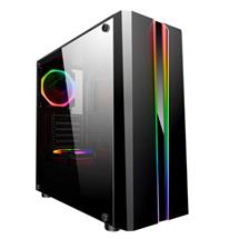 Spire Zoom ATX Gaming Case w/ Tempered Glass Window, No PSU, Rainbow